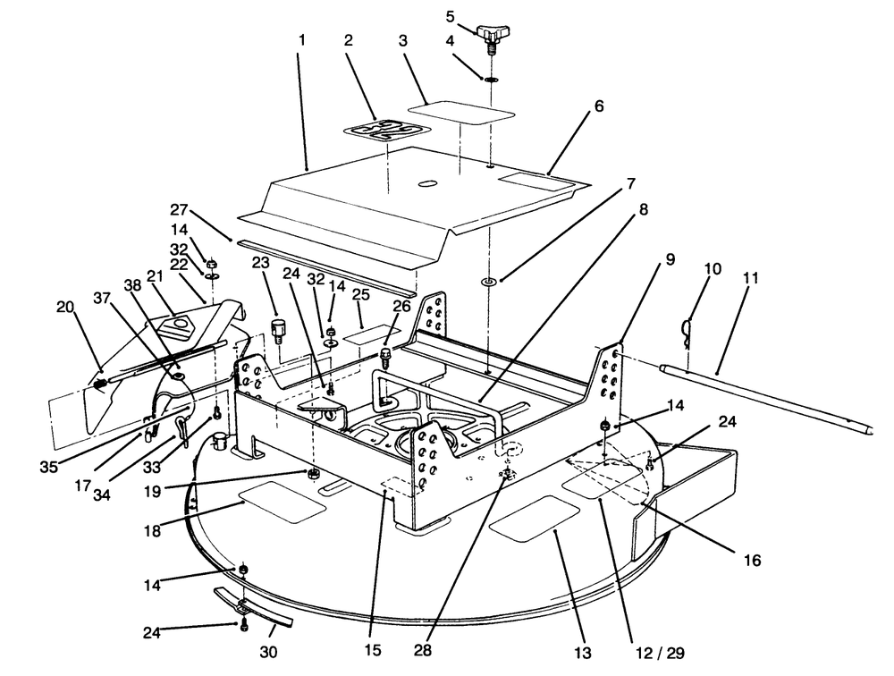 Cutting Unit Assembly Diagram and Parts List for 30133 690001 - 699999 Toro Lawn Mower