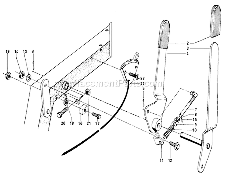Controls Diagram and Parts List for 03108 1000001-1999999 - 1981 Toro Lawn Tractor