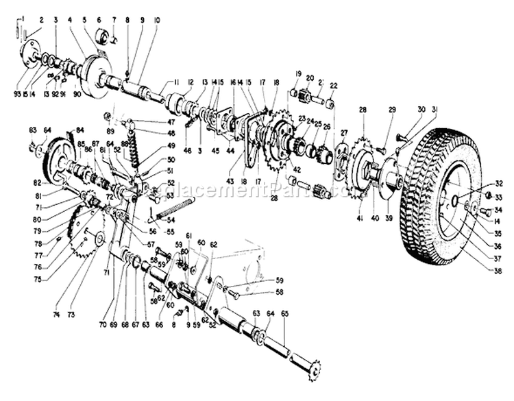 Differential And Countershaft Assembly Diagram and Parts List for 03108 2000001-2999999 - 1982 Toro Lawn Mower