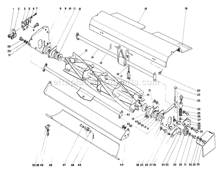 Rear Cutting Unit Assembly Diagram and Parts List for 03108 2000001-2999999 - 1982 Toro Lawn Mower