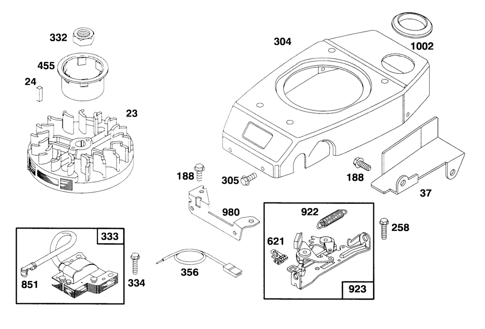 Engine Gts 150 Diagram and Parts List for 20923B 69000001 - 69999999 Toro Lawn Mower