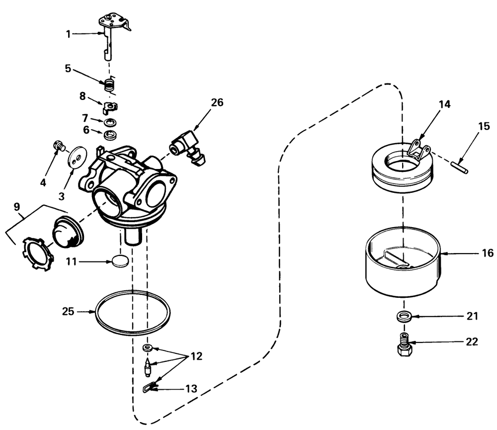 Carburetor No. 632050 Diagram and Parts List for 20752 0000001 - 0999999 Toro Lawn Mower
