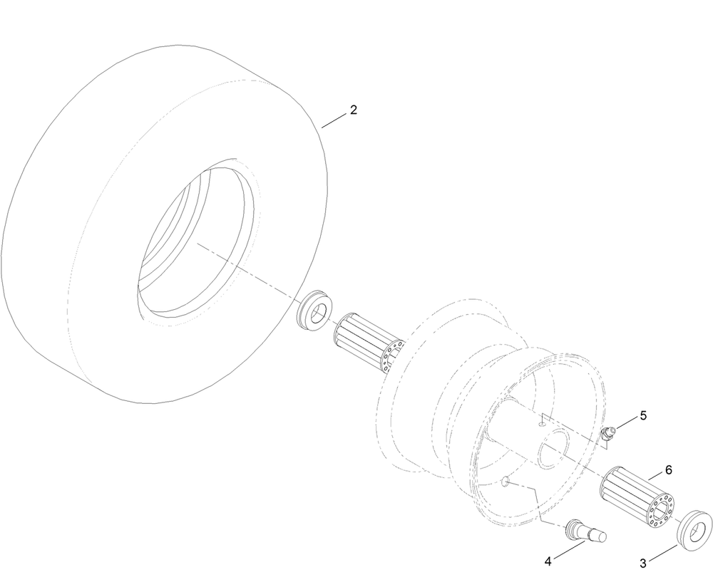Wheel And Tire Assembly No. 125-5580 Diagram and Parts List for 74882 315000001 - 315999999 Toro Lawn Tractor