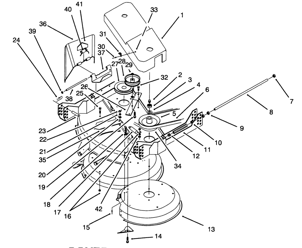 Cover & Pulley Assembly Diagram and Parts List for 30137 490286 - 491035 Toro Lawn Mower