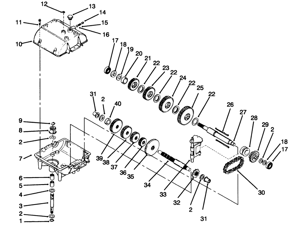 Peerless Transmission Model No. 700-039 Diagram and Parts List for 30176 590001 - 599999 Toro Lawn Tractor Accessories