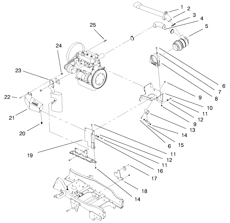 Liquid Cooled Diesel Engine Assembly (Continued) Diagram and Parts List for 73550 8900001 - 8999999 Toro Lawn Tractor