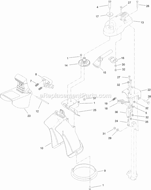 Chute Assembly Diagram and Parts List for 38811 316000001-316999999 Toro Snow Blower