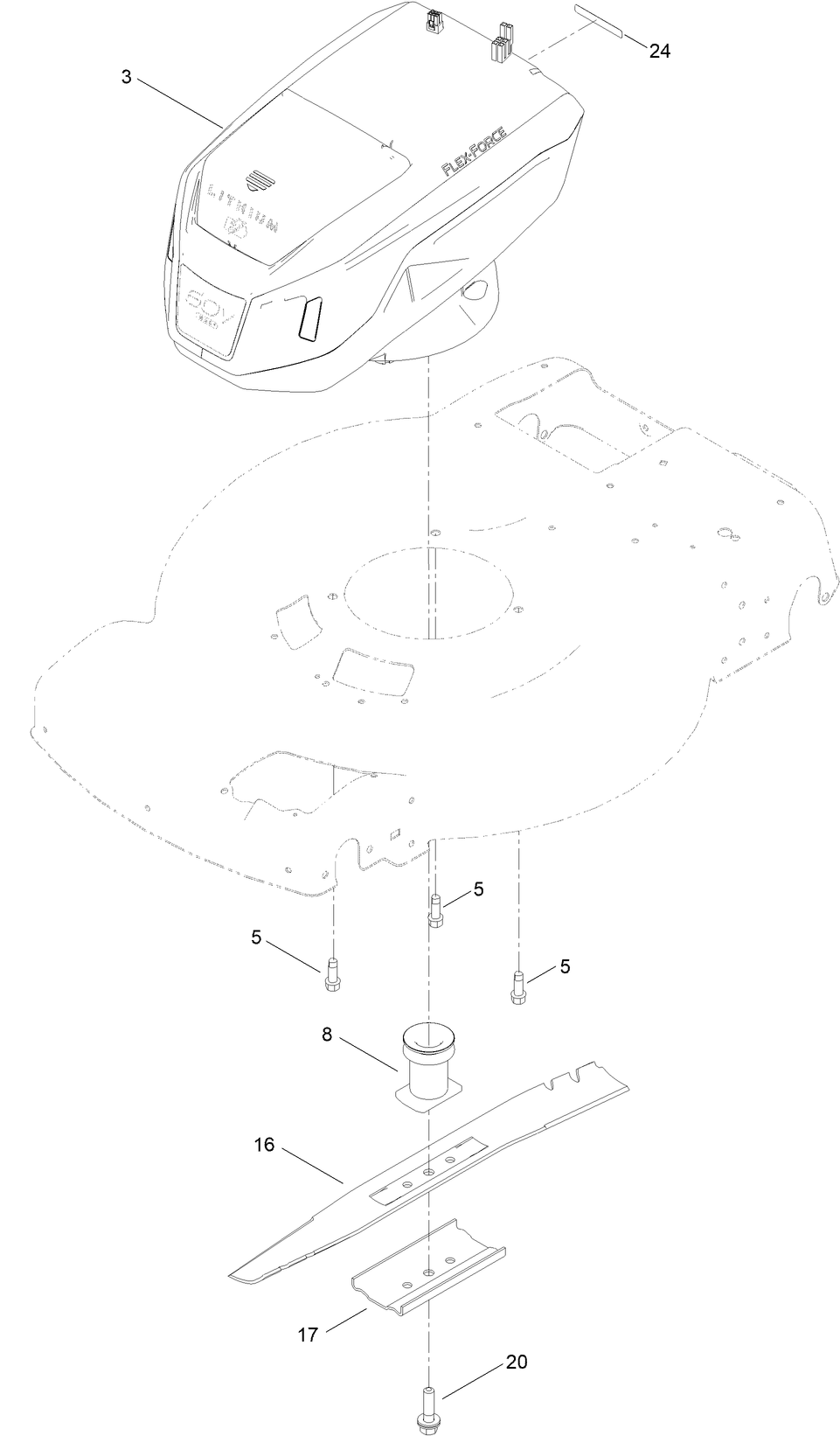 Motor Module And Blade Assembly Diagram and Parts List for 21467 400000000 - 999999999 Toro Lawn Mower