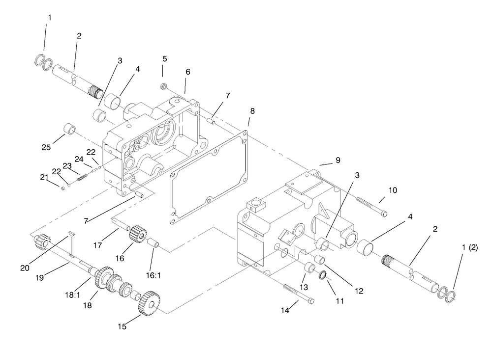 Transmission 8-Speed 8 Pinion Diagram and Parts List for 73441 7900001 - 7999999 Toro Lawn Tractor