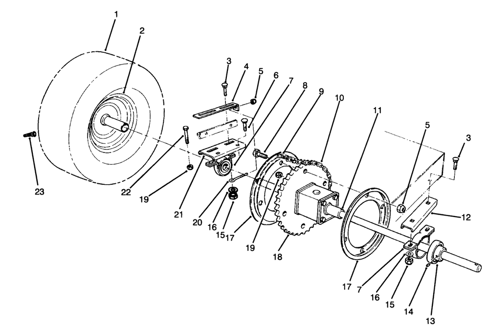 Rear Axle Assembly Diagram and Parts List for 70040 49000001 - 49999999 Toro Lawn Tractor