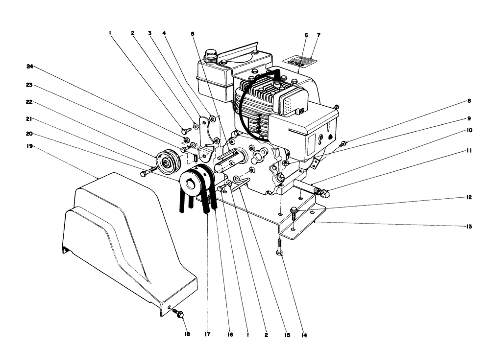 Engine Assembly (Model No. 31625) Diagram and Parts List for 31625 7000001 - 7999999 Toro Snow Blower
