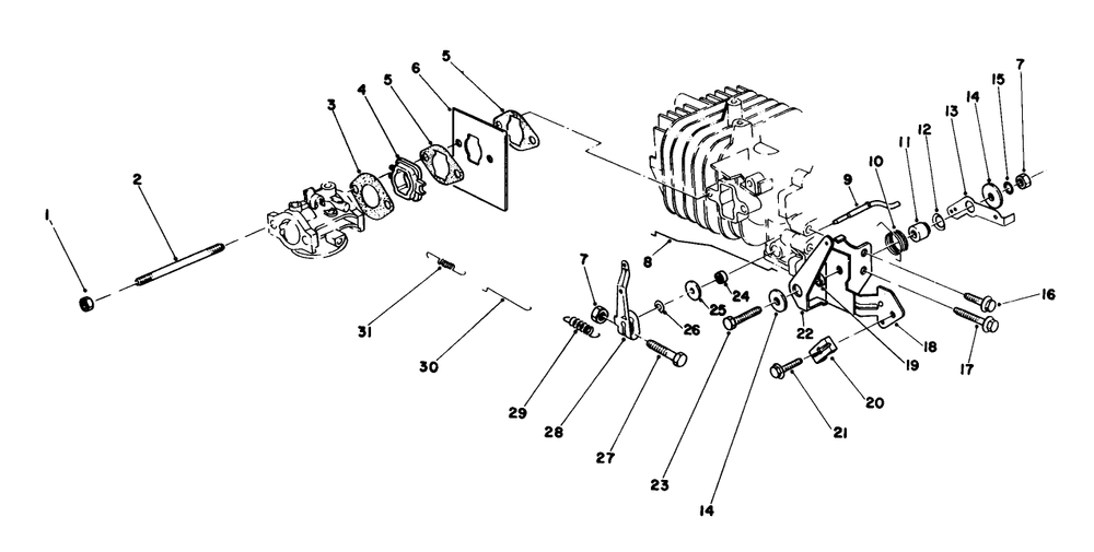 Governor Assembly Diagram and Parts List for 20581 4000001 - 4999999 Toro Lawn Mower