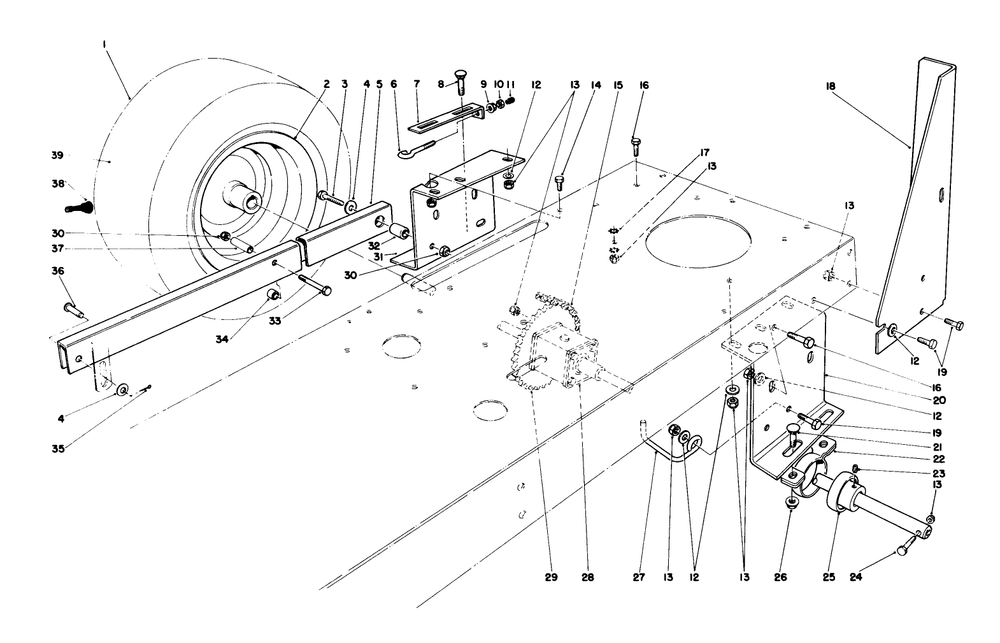 Rear Axle Assembly Diagram and Parts List for 56155 7000001 - 7999999 Toro Lawn Tractor