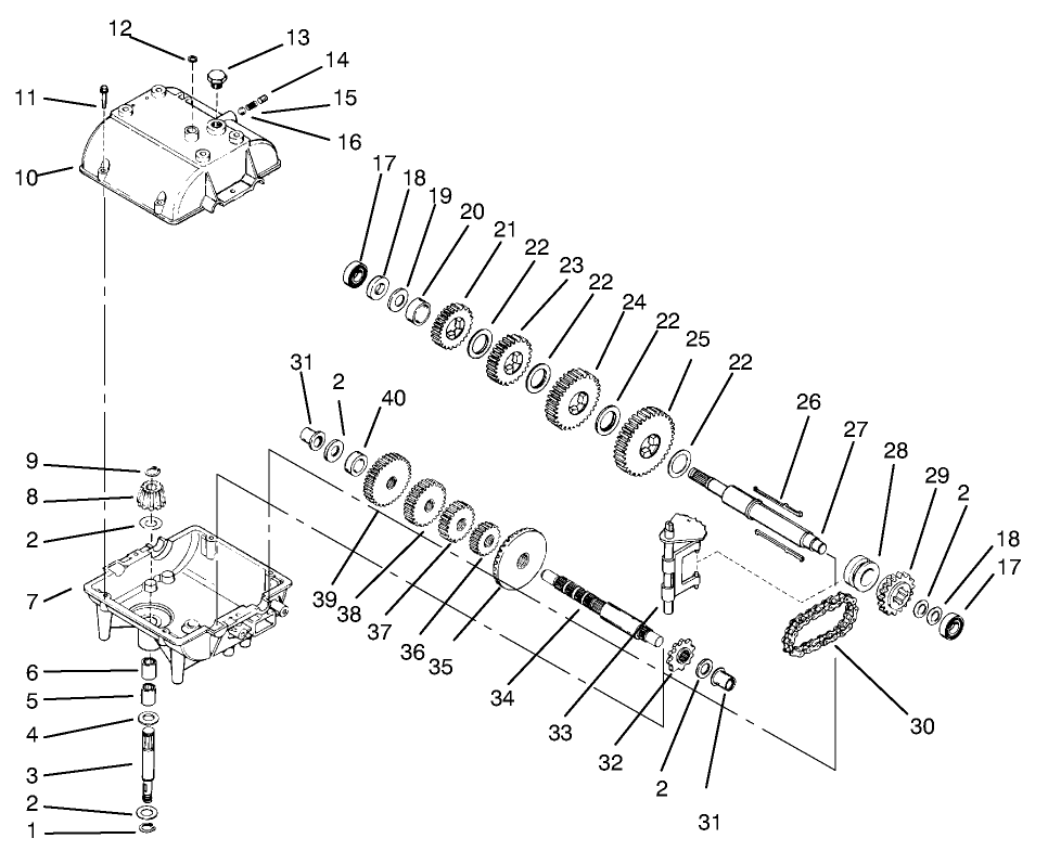 Peerless Transmission Model No. 700-039 Diagram and Parts List for 30177 695001 - 699999 Toro Lawn Tractor Accessories