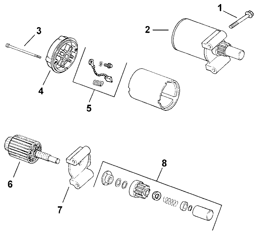 Starter (Model 73429 Only) Diagram and Parts List for 73429 9900001 - 9999999 Toro Lawn Tractor