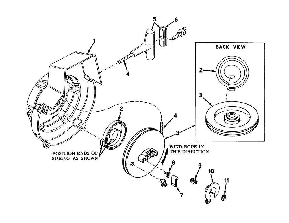 Shroud And Rewind Starter No. 590398b Diagram and Parts List for 31412 4000001 - 4999999 Toro Snow Blower