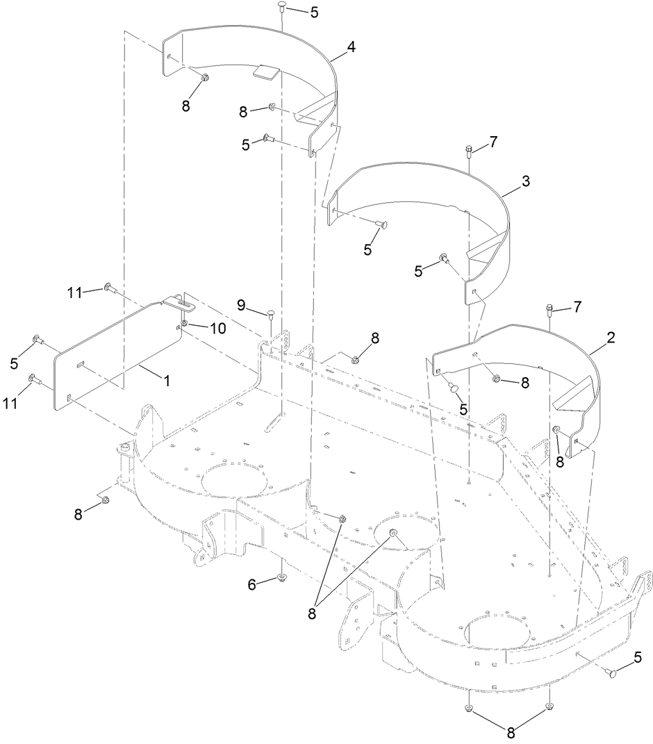 Recycler Kit Assembly Diagram and Parts List for 139-6655  Toro Lawn Tractor Accessories
