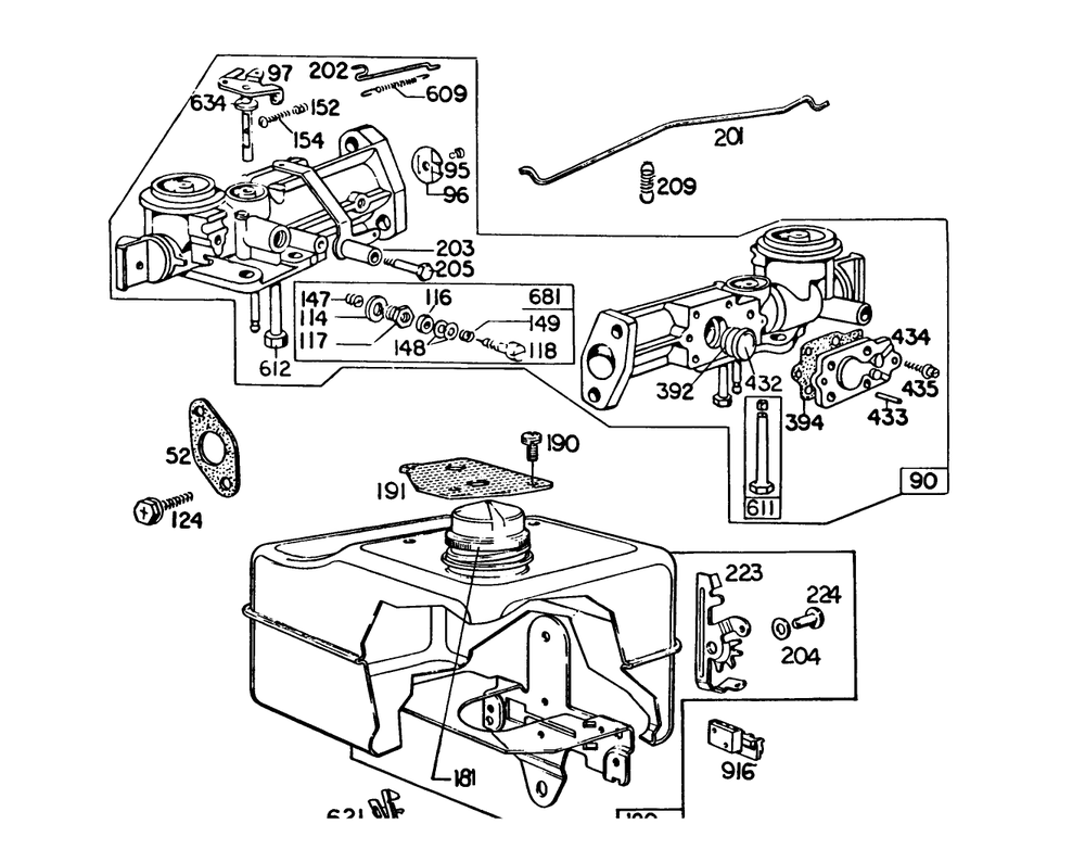 Engine Briggs & Stratton Model 112202-0135-01 Diagram and Parts List for 58336 2000001 - 2999999 Toro Tiller