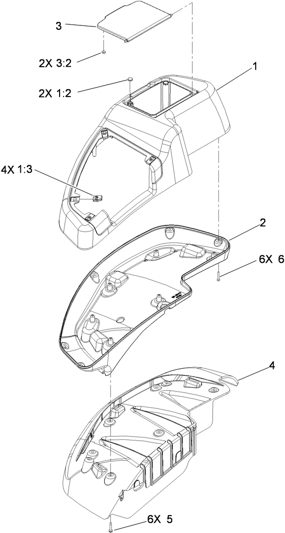 Rh Console Assembly Diagram and Parts List for 74960CP (311000001-311999999)(2011) Toro Lawn Mower