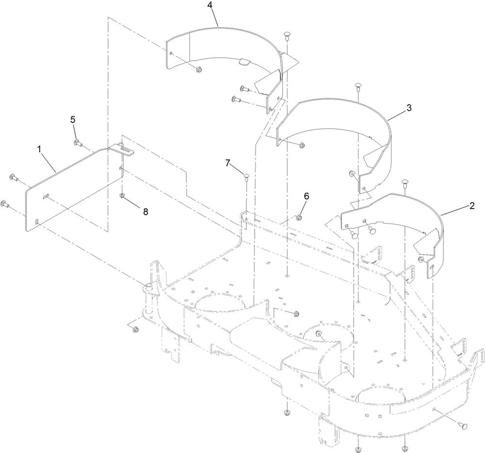 Recycler Assembly Diagram and Parts List for 144-0386  Toro Lawn Tractor