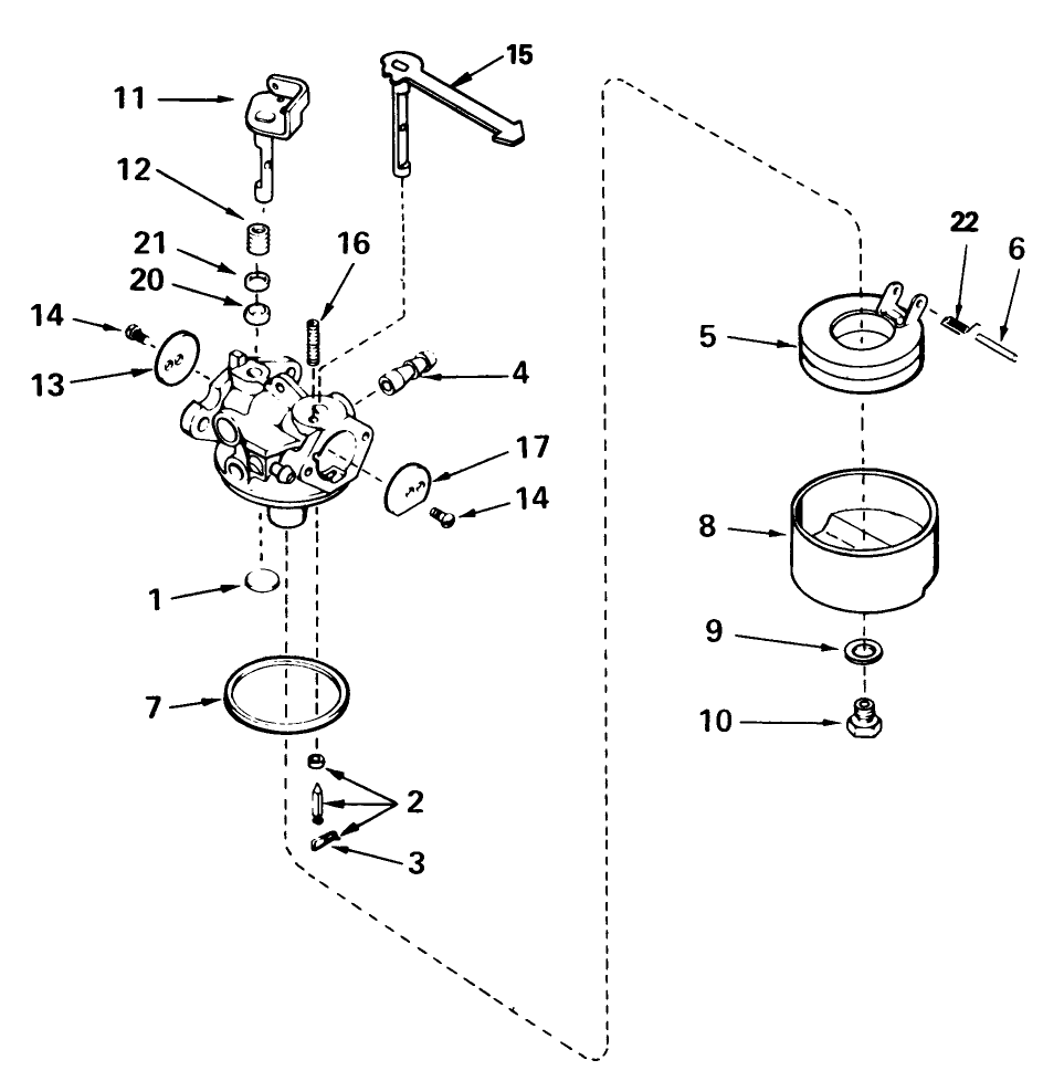 Carburetor No. 632552 Diagram and Parts List for 38190 0000001 - 0999999 Toro Snow Blower