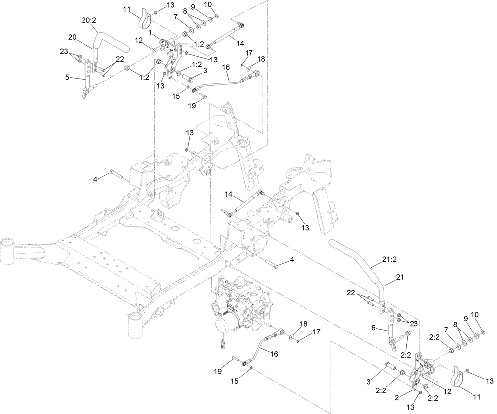 Motion Control Assembly Diagram and Parts List for 74072 403226744-404399999 Toro Lawn Mower