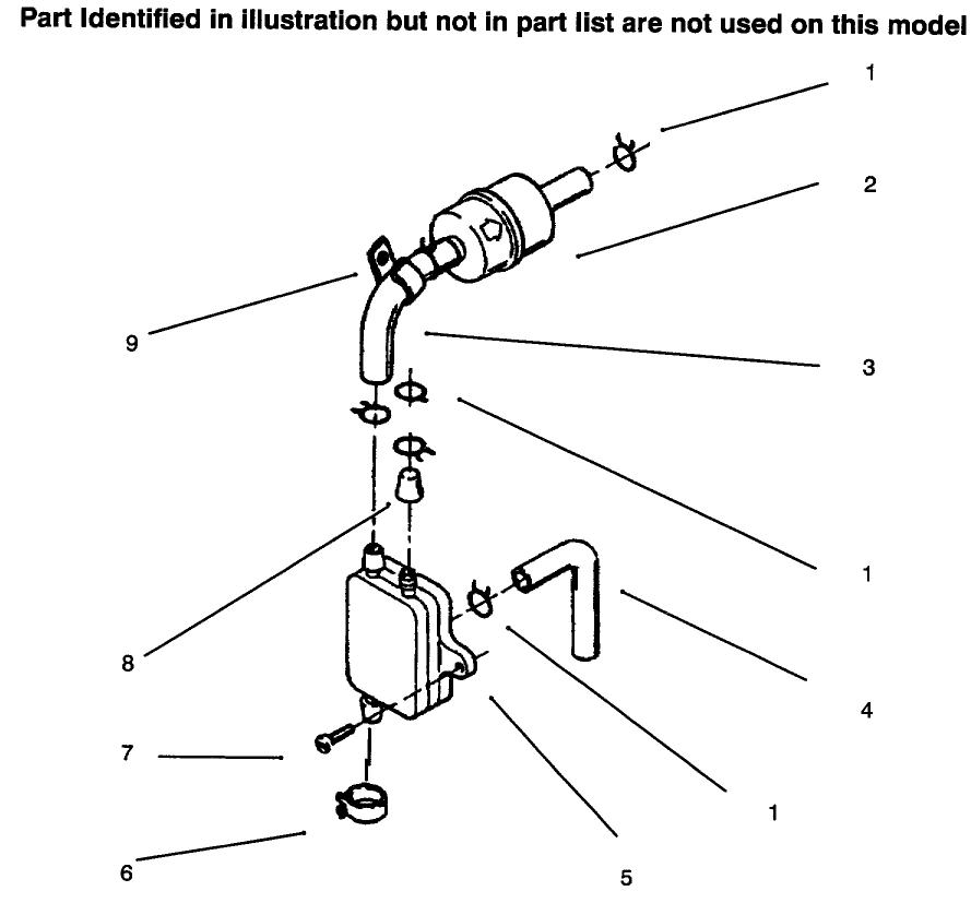Fuel Filter & Pump Diagram and Parts List for 73422 6900001 - 6999999 Toro Lawn Tractor
