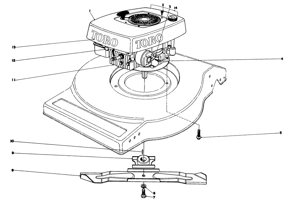 Engine Assembly (Model No. 16930) Diagram and Parts List for 16930 0000001 - 0999999 Toro Lawn Mower