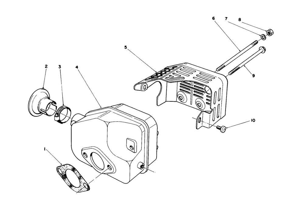 Muffler Assembly Diagram and Parts List for 16212C 6000001 - 6999999 Toro Lawn Mower