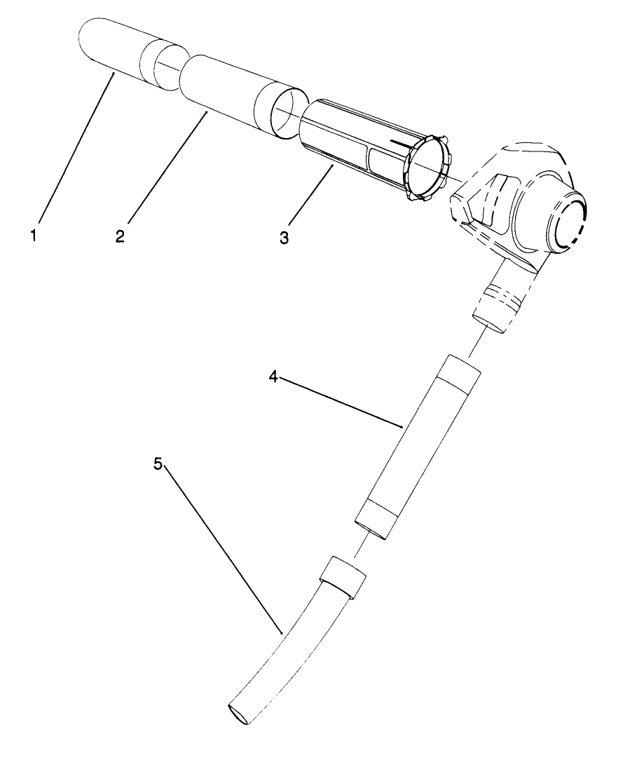 Tube Assembly Diagram and Parts List for 51571 39000001 - 39014999 Toro Leaf Blower / Vacuum