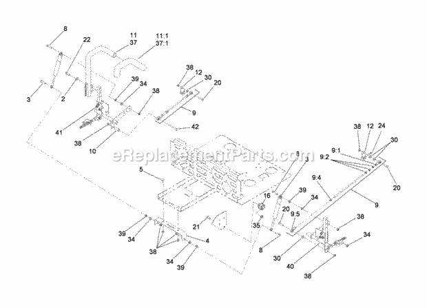 Steering Control Assembly Diagram and Parts List for 74282 280000001-280999999 Toro Lawn Mower