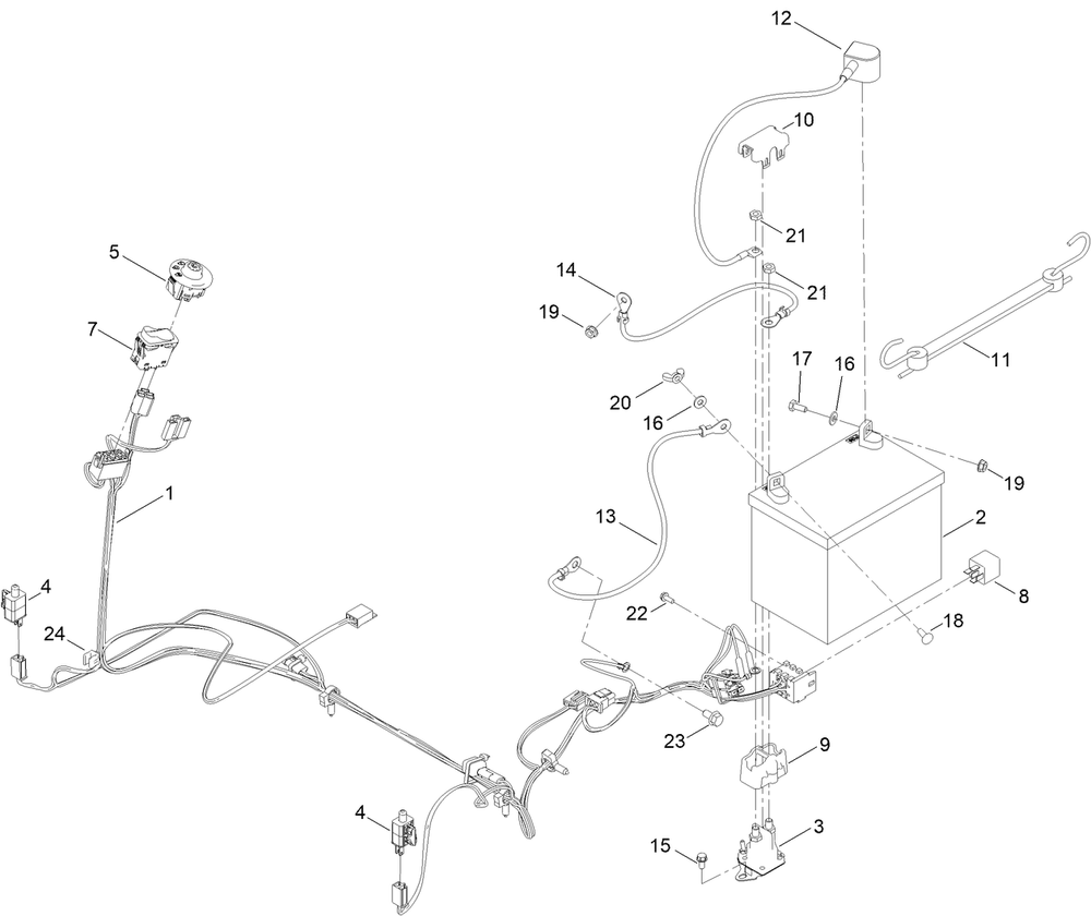 Electrical Assembly Diagram and Parts List for 77506 418400000 - 999999999 Toro Lawn Tractor