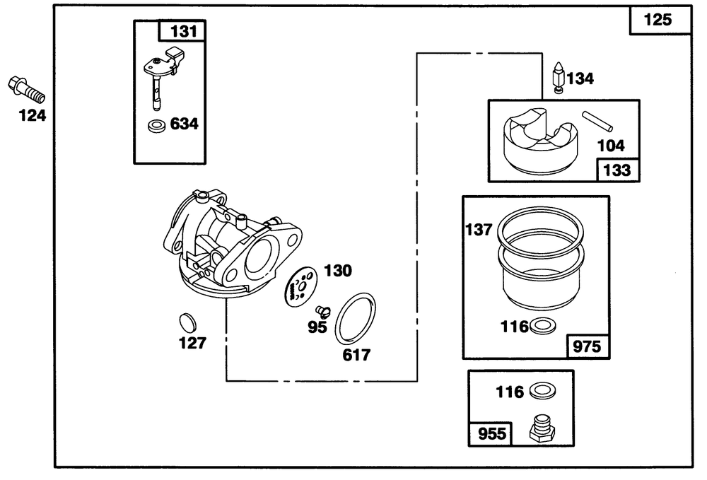 Engine Briggs & Stratton Model 12a802-0611-01 Diagram and Parts List for 20802BC 5900001 - 5999999 Toro Lawn Mower
