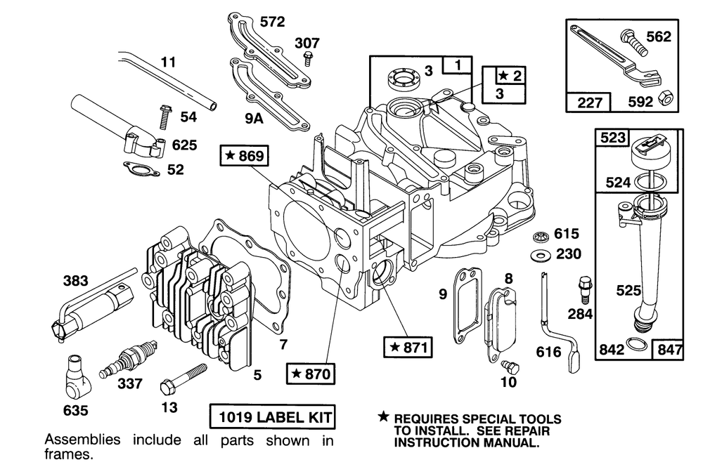 Engine Briggs & Stratton Model 122702-3171-01 Diagram and Parts List for 16401 4900001 - 4999999 Toro Lawn Mower