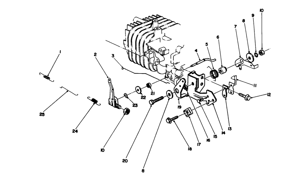 Governor Assembly (Model No. 47pj8) Diagram and Parts List for 16212CG 9000001 - 9999999 Toro Lawn Mower