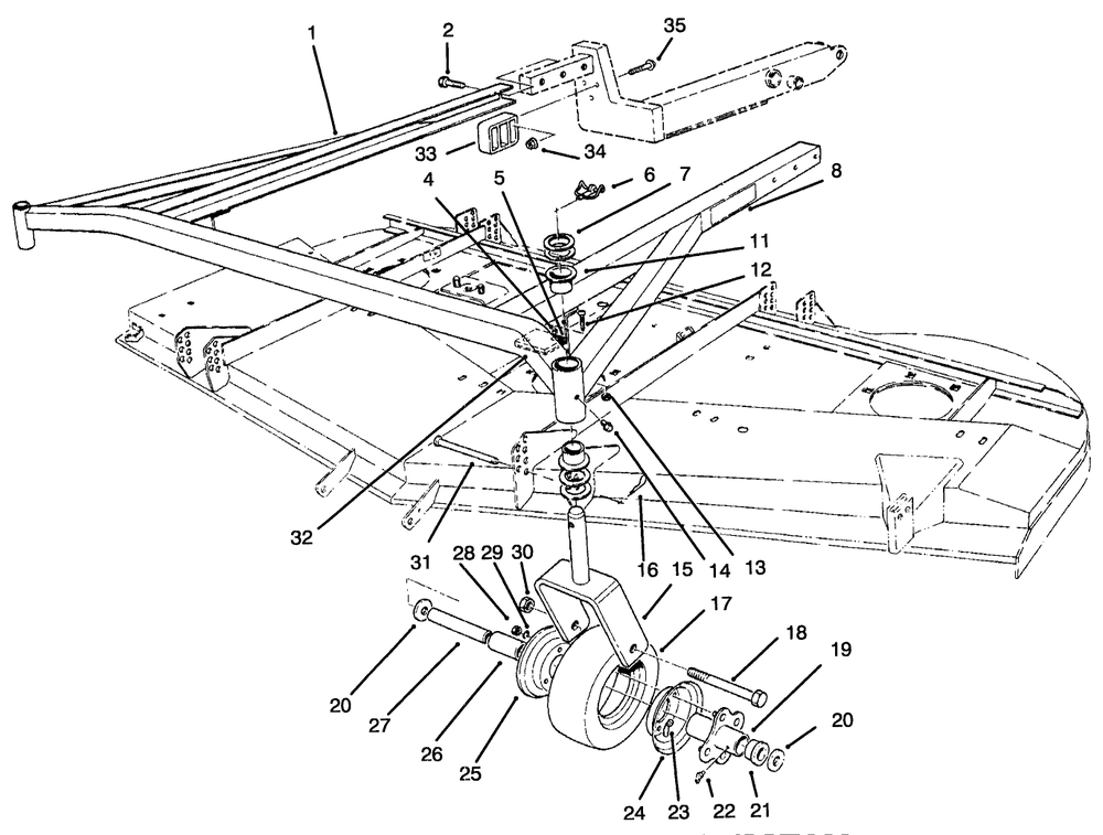 Carrier Frame Assembly Diagram and Parts List for 30662 590001 - 599999 Toro Lawn Mower
