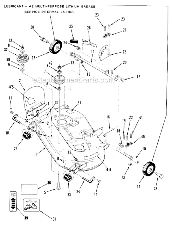 Deck_Assembly Diagram and Parts List for 05-37SC03  Toro Lawn Mower