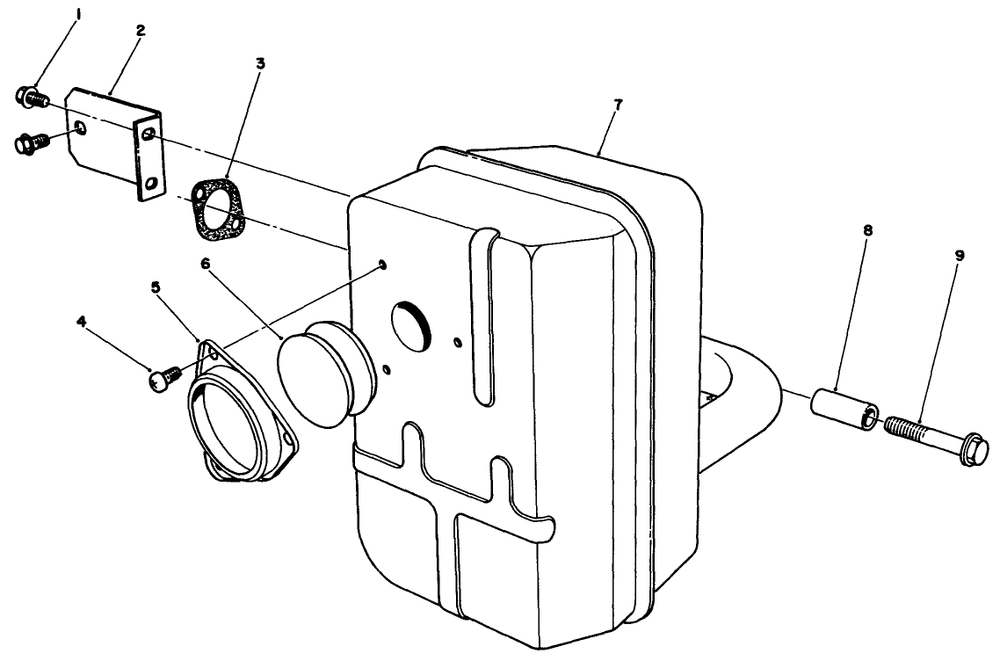 Muffler Assembly Diagram and Parts List for 30115 9000001 - 9999999 Toro Lawn Tractor Accessories