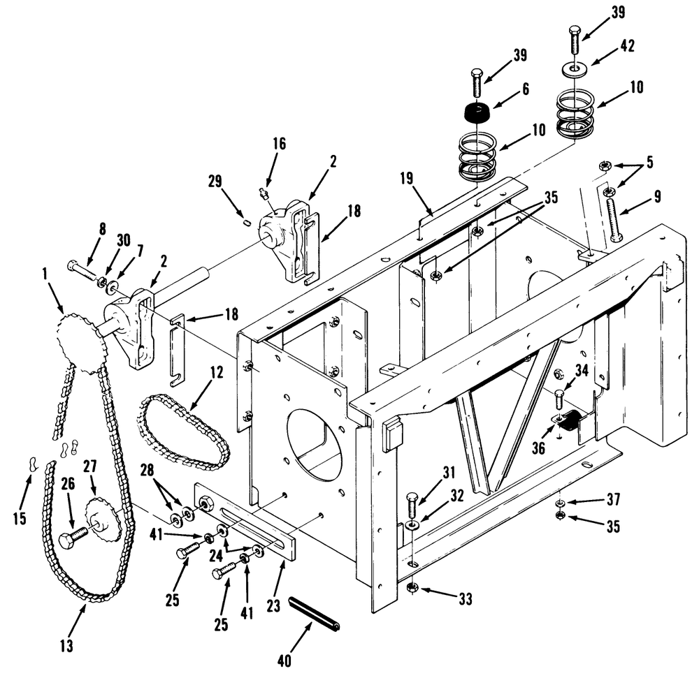 Transmission Drive Frame Diagram and Parts List for Z1-24OE04 1000001 - 1999999 Toro Lawn Tractor