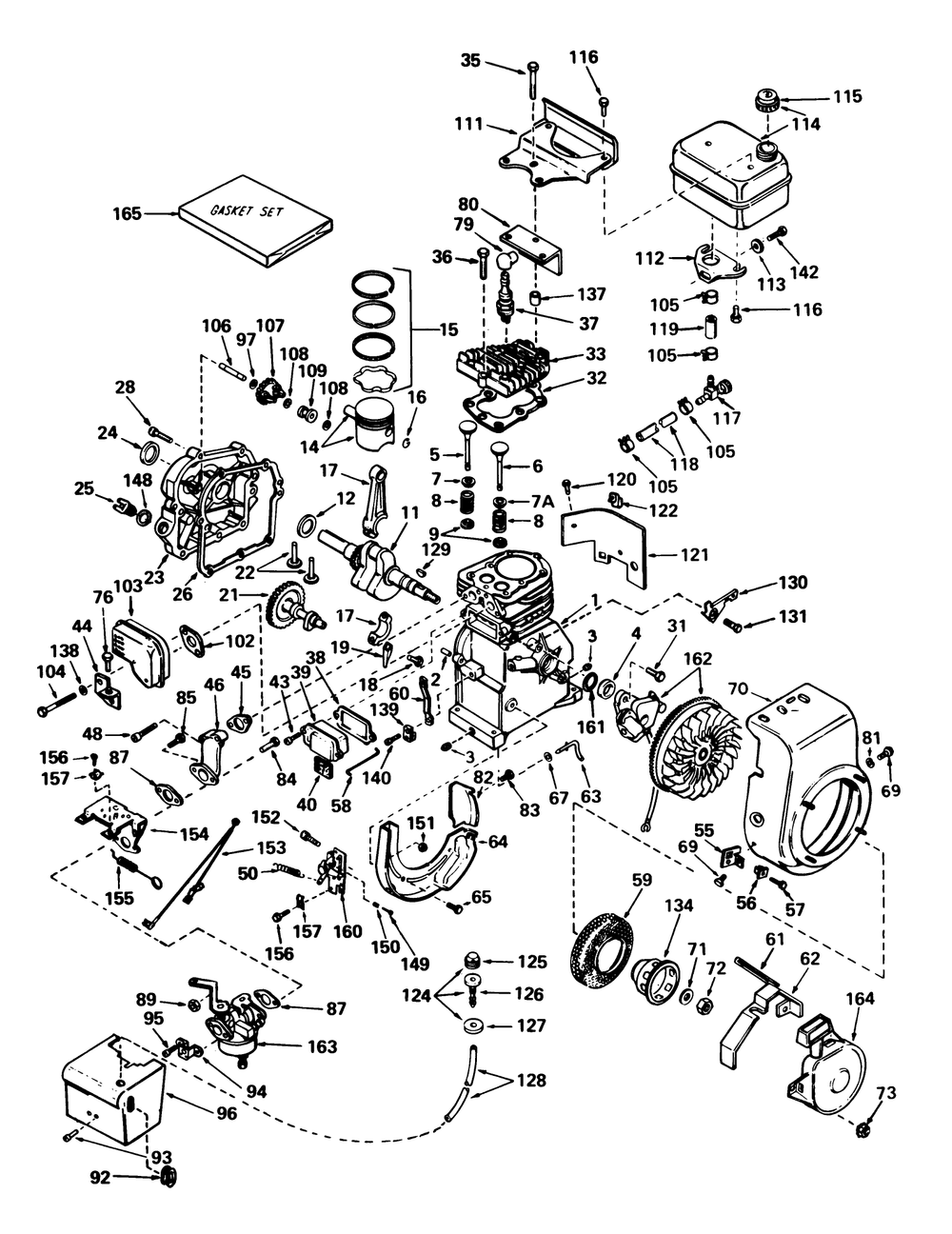 Engine, Tecumseh Model No. Hs50-67074b (5 H.P. Snowthrower Model No. 38040) Diagram and Parts List for 38050 9000001 - 9999999 Toro Snow Blower