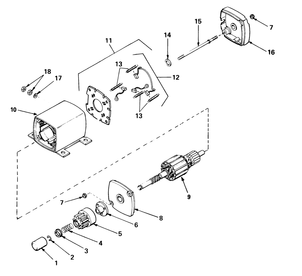 12 Volt Electric Starter No. 33606 Diagram and Parts List for 56125 7000001 - 7999999 Toro Lawn Tractor
