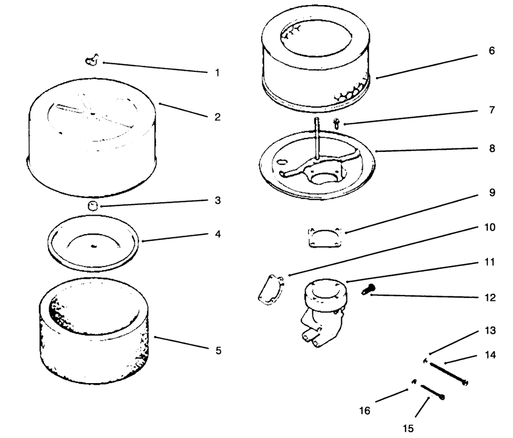 Air Cleaner/Intake Diagram and Parts List for 30180 690001 - 699999 Toro Lawn Tractor Accessories