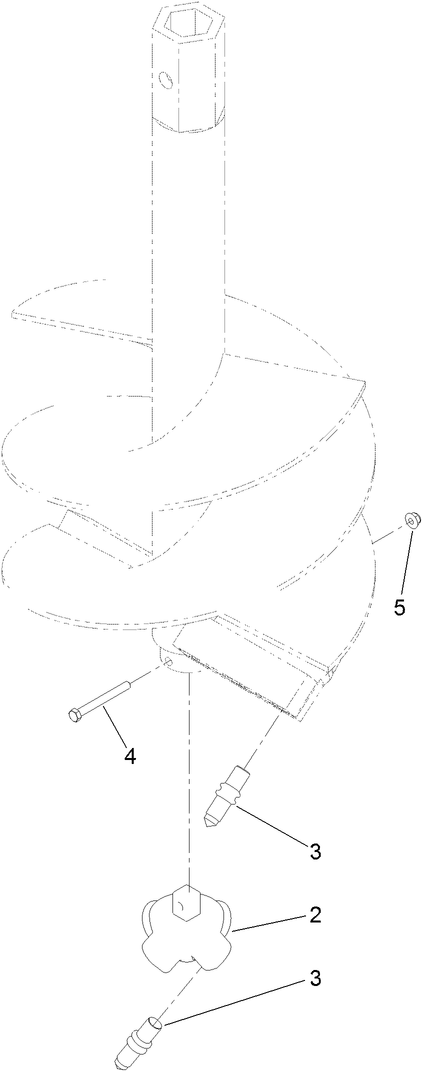 18in Rock Auger Bit Assembly Diagram and Parts List for 22564  Toro Auger