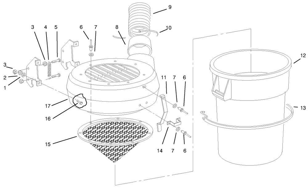 Canister Assembly Diagram and Parts List for 79430 59000001 - 59999999 Toro Lawn Tractor