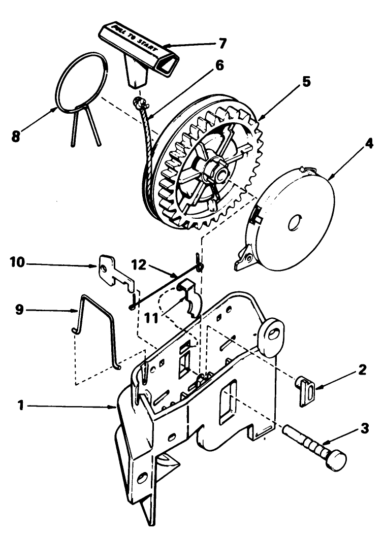 Starter Assembly No. 590532 Diagram and Parts List for 16570 3000001 - 3999999 Toro Lawn Mower