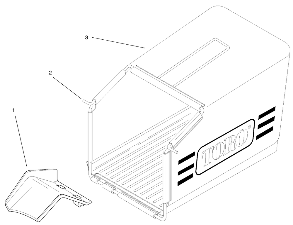 Grass Bag Assembly Diagram and Parts List for 21012 8900001 - 8999999 Toro Lawn Mower