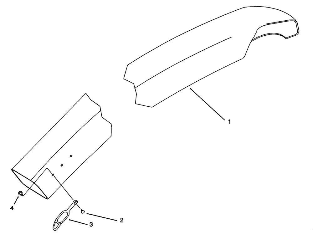 Chute Assembly Diagram and Parts List for 07-42VY01 2000001 - 2999999 Toro Lawn Tractor Accessories