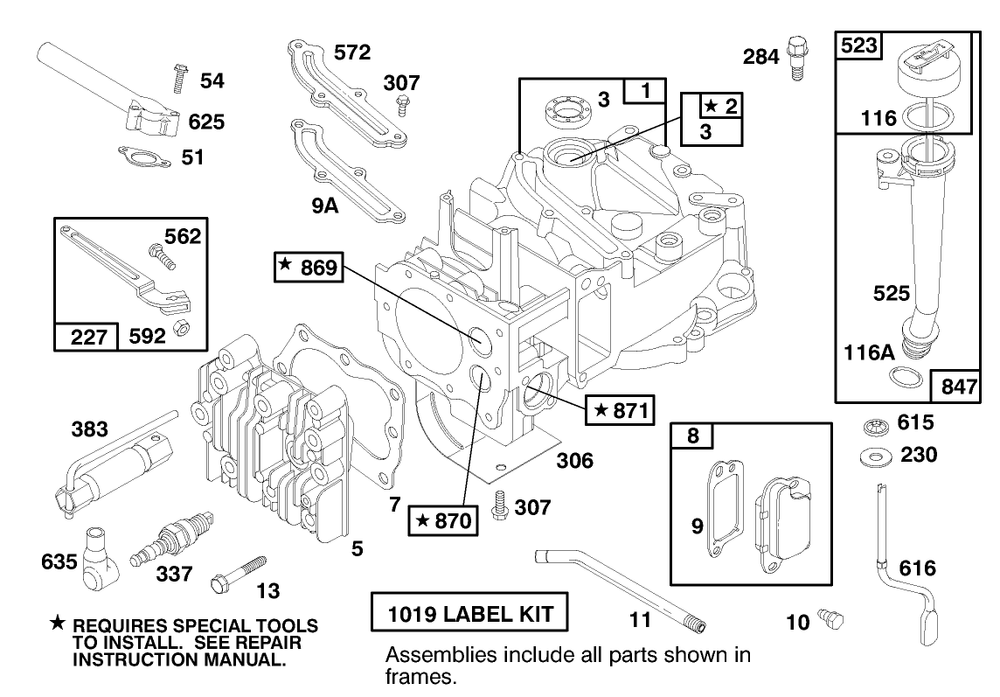 Engine Briggs & Stratton Model 12f802-1750-A1 Diagram and Parts List for 20445 7900001 - 7999999 Toro Lawn Mower