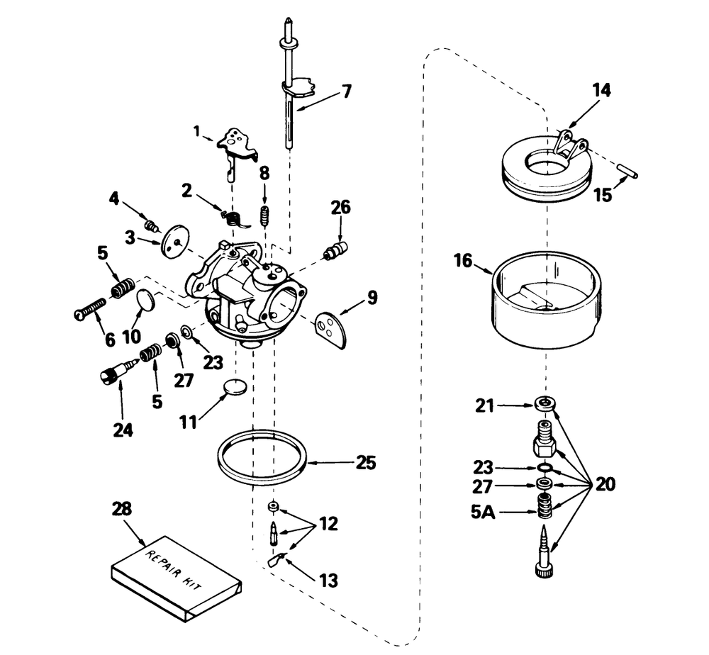 Carburetor No. 632379 (5 H.P. Snowthrower Model No. 38040) Diagram and Parts List for 38040 6000001 - 6999999 Toro Snow Blower