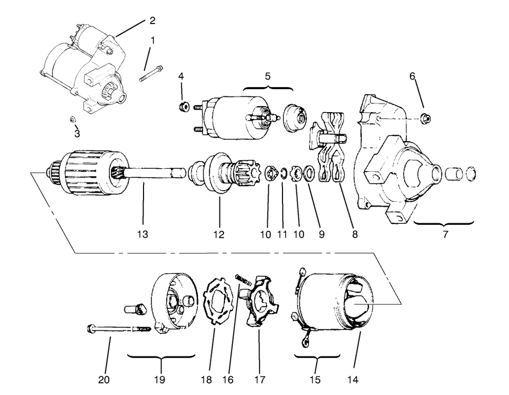 Starting System Diagram and Parts List for 72104 8900001 - 8900599 Toro Lawn Tractor